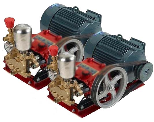 Twin pressure washer pumps